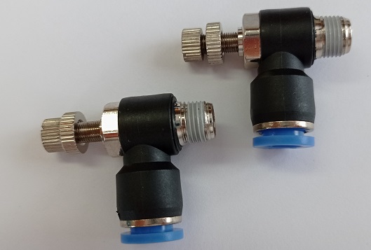 Mengenregulierventil gewinkelt Pneumatisch Ø 8 mm - AG 1/8" SC08-01  VPE: 10St