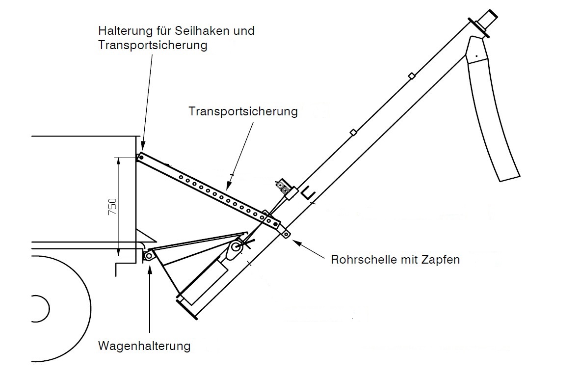 Galvanized loading auger with hydraulic drive, type DS 150