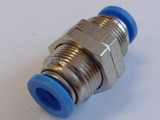 Pneumatic bulkhead fitting PMM08 PU: 10 pc