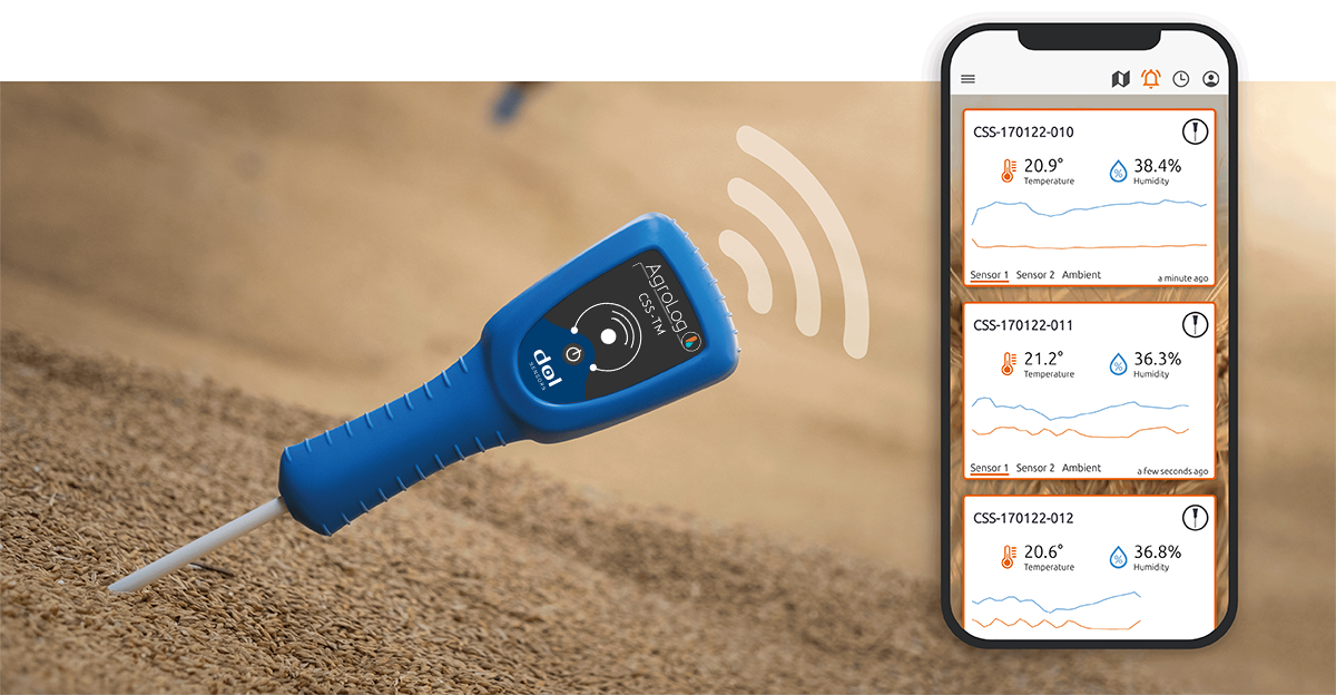 DOL grain sensor CSS-TM for humidity and temperature