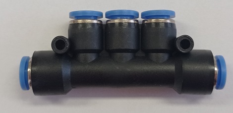 PK08 Durchgangsverteiler mit 3 Abgängen Pneumatisch Ø 8 mm  VPE: 10St